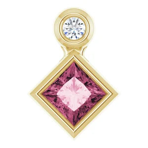 Dahlia Bezel Pink Tourmaline & Diamond Pendant