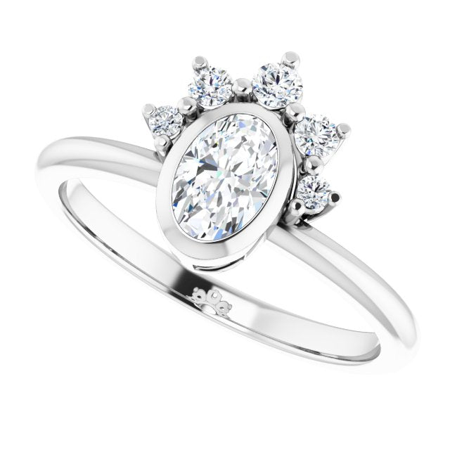 Plumeria Collection Oval Diamond Ring