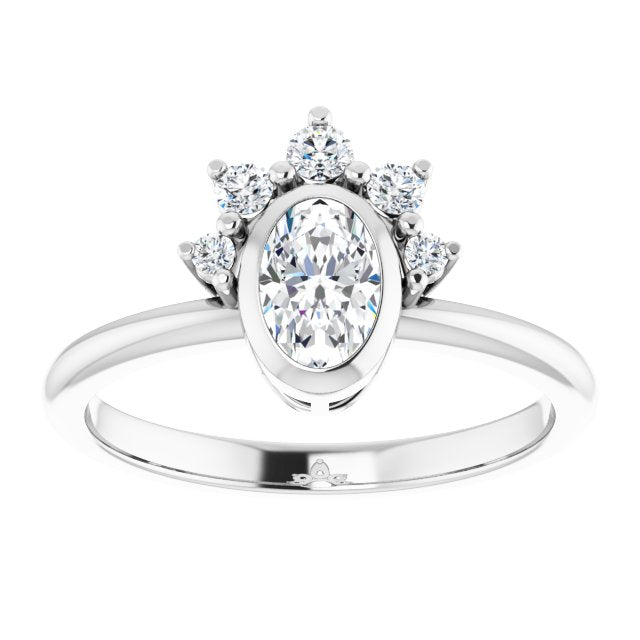 Plumeria Collection Oval Diamond Ring