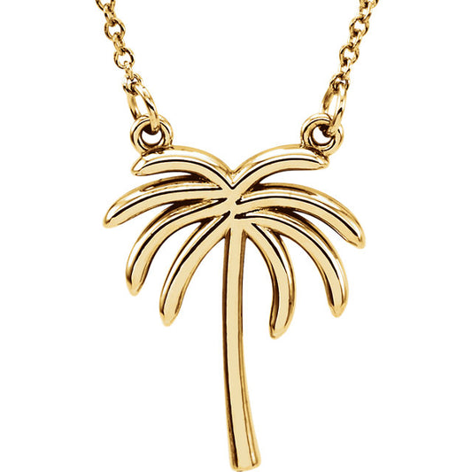 Hibiscus Palm Tree Necklace