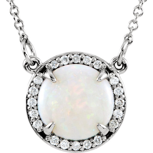 Hydrangea Opal & Diamond Necklace