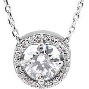 Orchid Diamond Halo Necklace