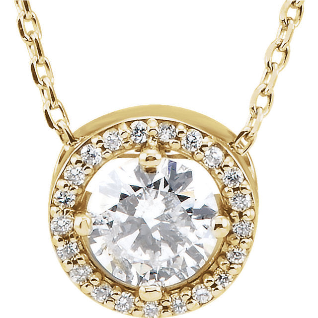 Orchid Diamond Halo Necklace