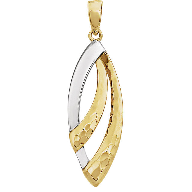 Dogwood Two Tone Marquise Pendant