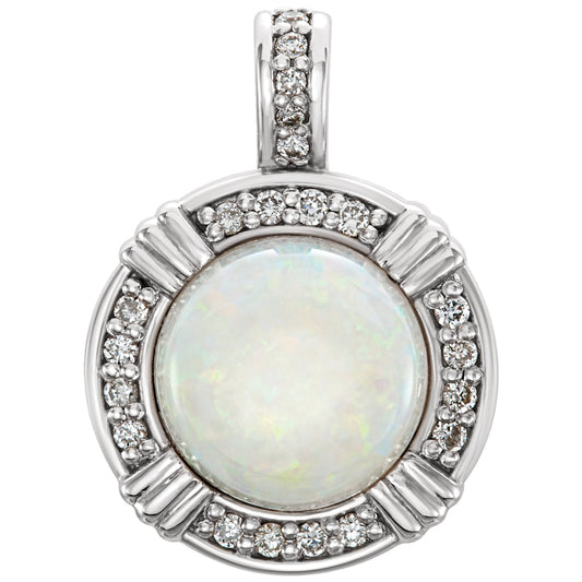 Lotus Opal & Diamond Pendant