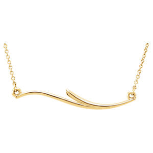 Passionflower Curved Bar Necklace