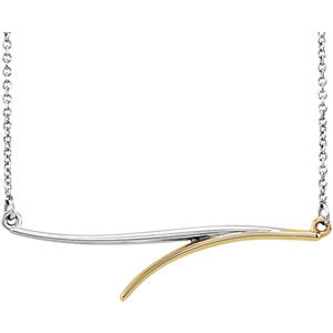Passionflower Two Tone Bar Necklace
