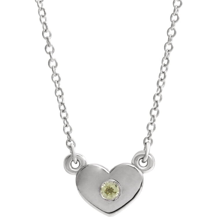 Tulip Peridot Heart Necklace