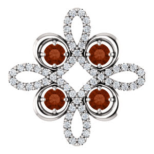 Clover Garnet & Diamond Pendant