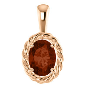 Hibiscus Garnet Rope Pendant