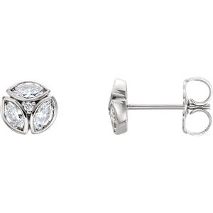 Clematis Diamond Stud Earrings