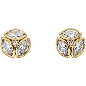 Clematis Diamond Stud Earrings