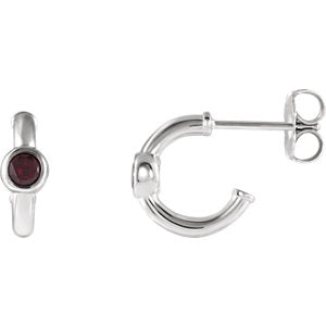 Poppy Garnet J Hoop Earrings