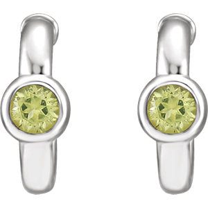 Poppy Peridot J Hoop Earrings