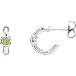 Poppy Peridot J Hoop Earrings