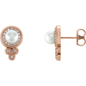 Pearl & Diamond Earrings