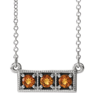 Iris Citrine Three Stone Necklace