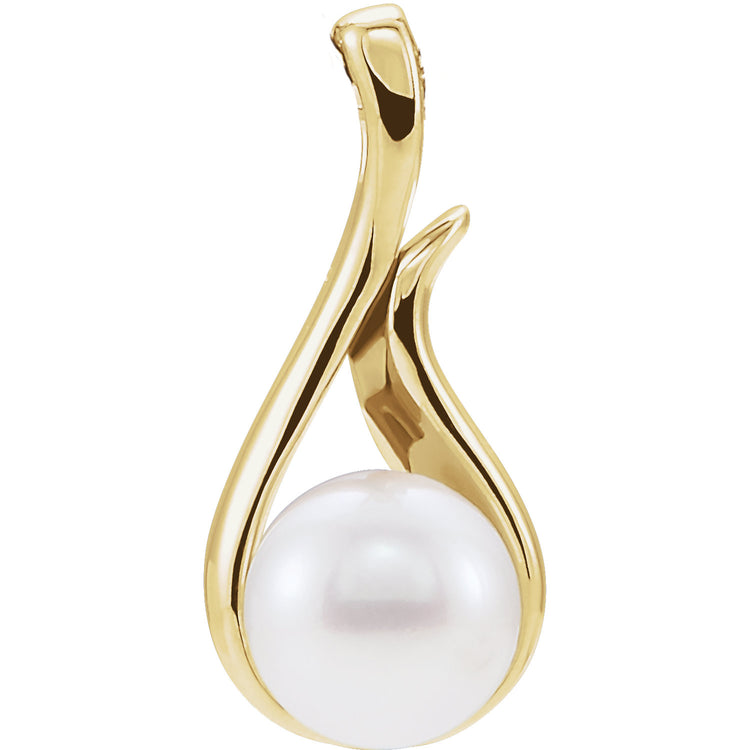 Passionflower Freshwater Pearl Drop Pendant