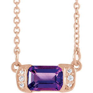 Dahlia Amethyst and Diamond Necklace