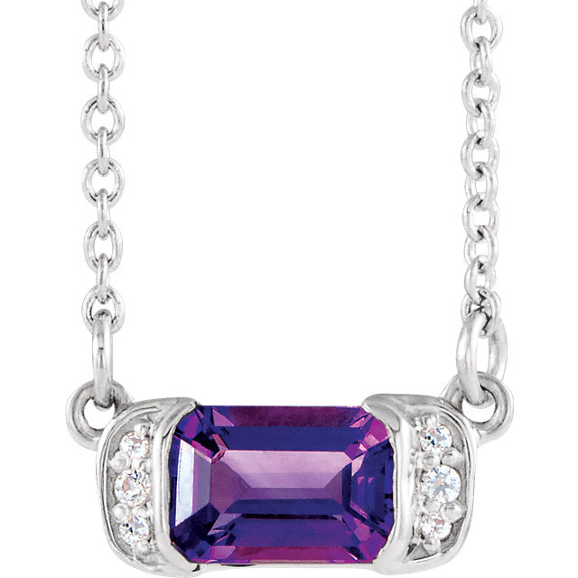 Dahlia Amethyst and Diamond Necklace