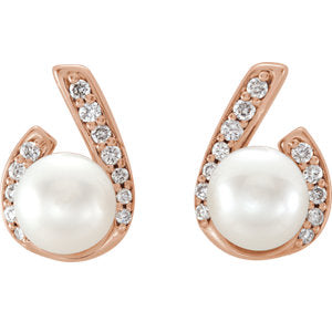 Pearl & Diamond Earrings