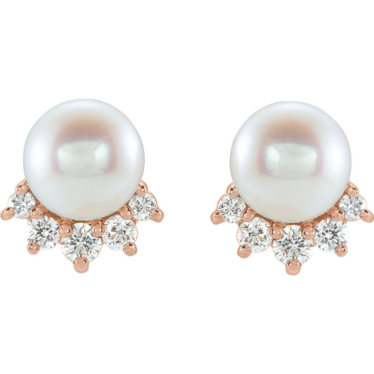 Pearl & Diamond Earrings