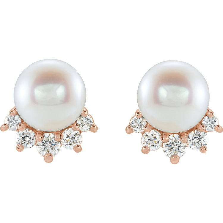 Pearl & Diamond Earrings