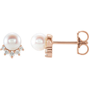 Pearl & Diamond Earrings