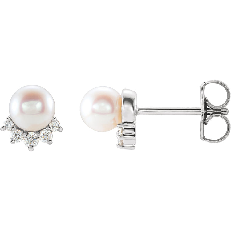 Pearl & Diamond Earrings