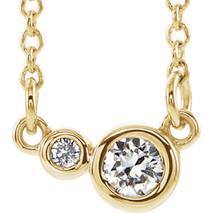 Poppy Diamond Two Stone Necklace