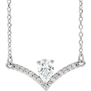 Bellflower Diamond Chevron Necklace