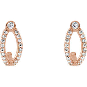 Poppy Diamond J Hoop Earrings