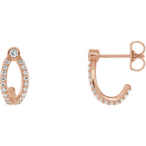 Poppy Diamond J Hoop Earrings