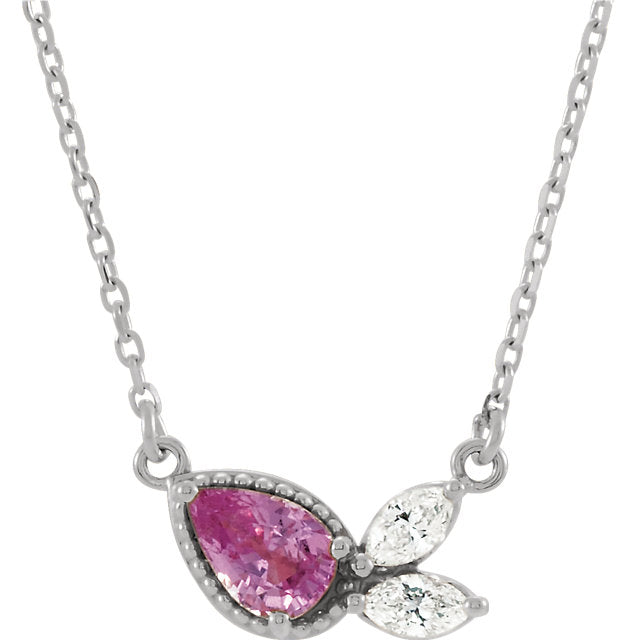 Jasmine Pink Sapphire & Diamond Necklace