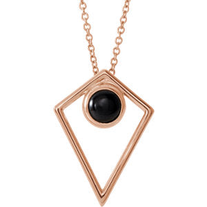 Dahlia Onyx Bezel Set Necklace