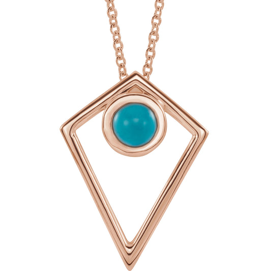 Dahlia Turquoise Bezel Set Necklace