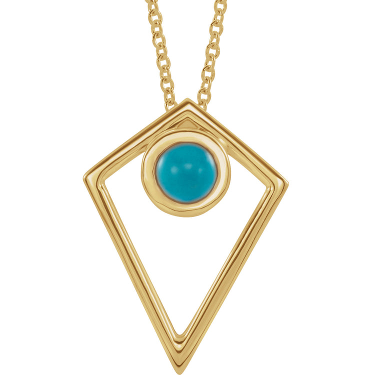 Dahlia Turquoise Bezel Set Necklace