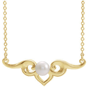 Iris Pearl Bar Necklace