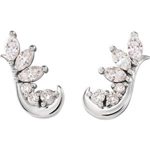 Orchid Diamond Climber Earrings