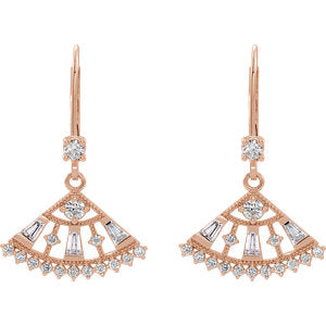 Iris Diamond Fan Dangle Earrings