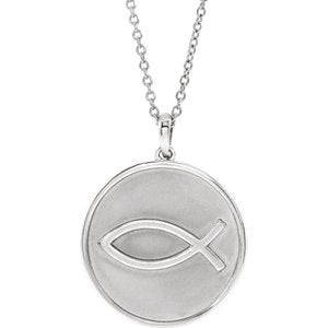 Daffodil Ichthus Disc Necklace