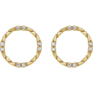 Craspedia Diamond Circle Earrings