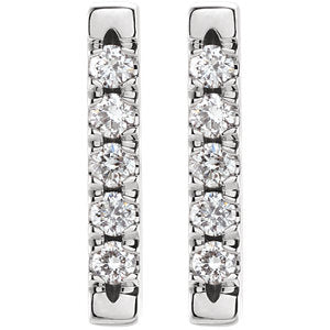 Lilac Diamond Bar Stud Earrings