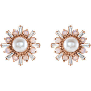 Aster Pearl Sunburst Earrings