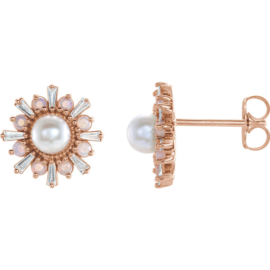 Aster Pearl Sunburst Earrings