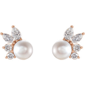 Orchid Pearl & Diamond Earrings