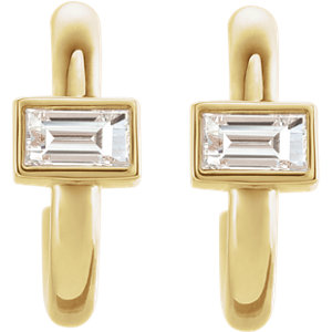Hyacinth Diamond J Hoop Earrings