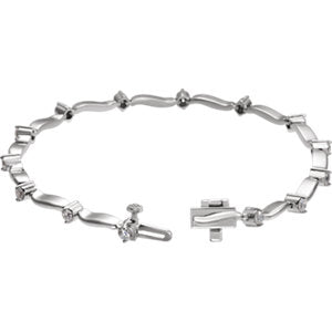 Diamond Curved Link Bracelet