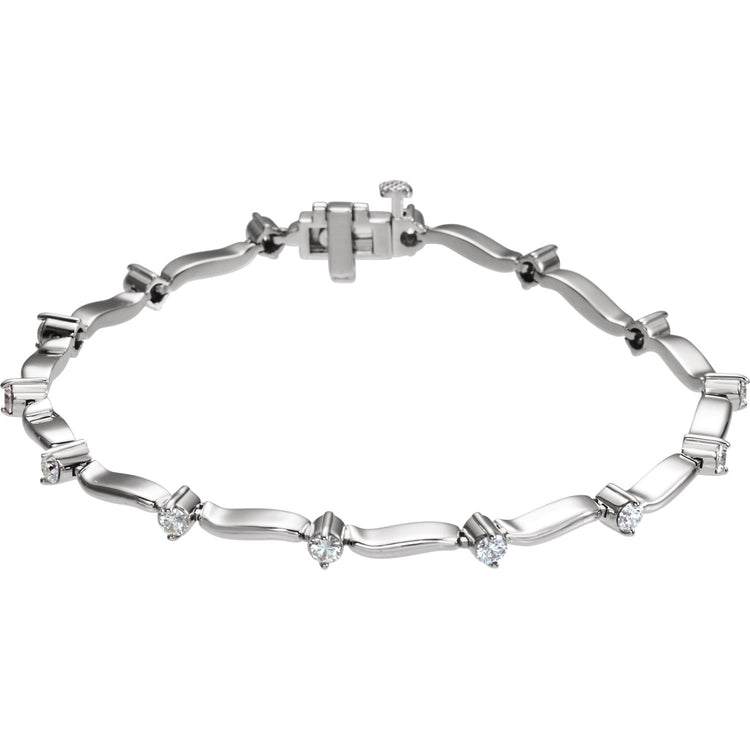 Diamond Curved Link Bracelet