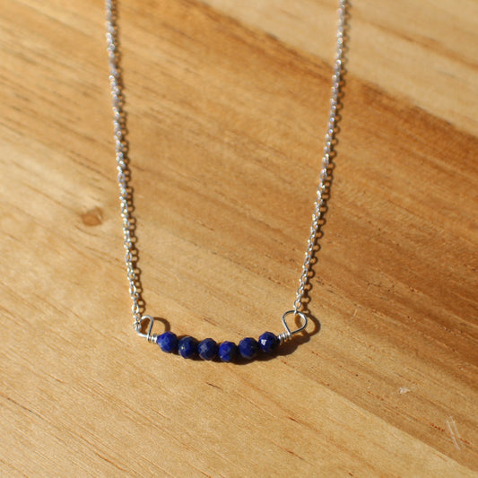 Lapis Lazuli Bead Bar Necklace